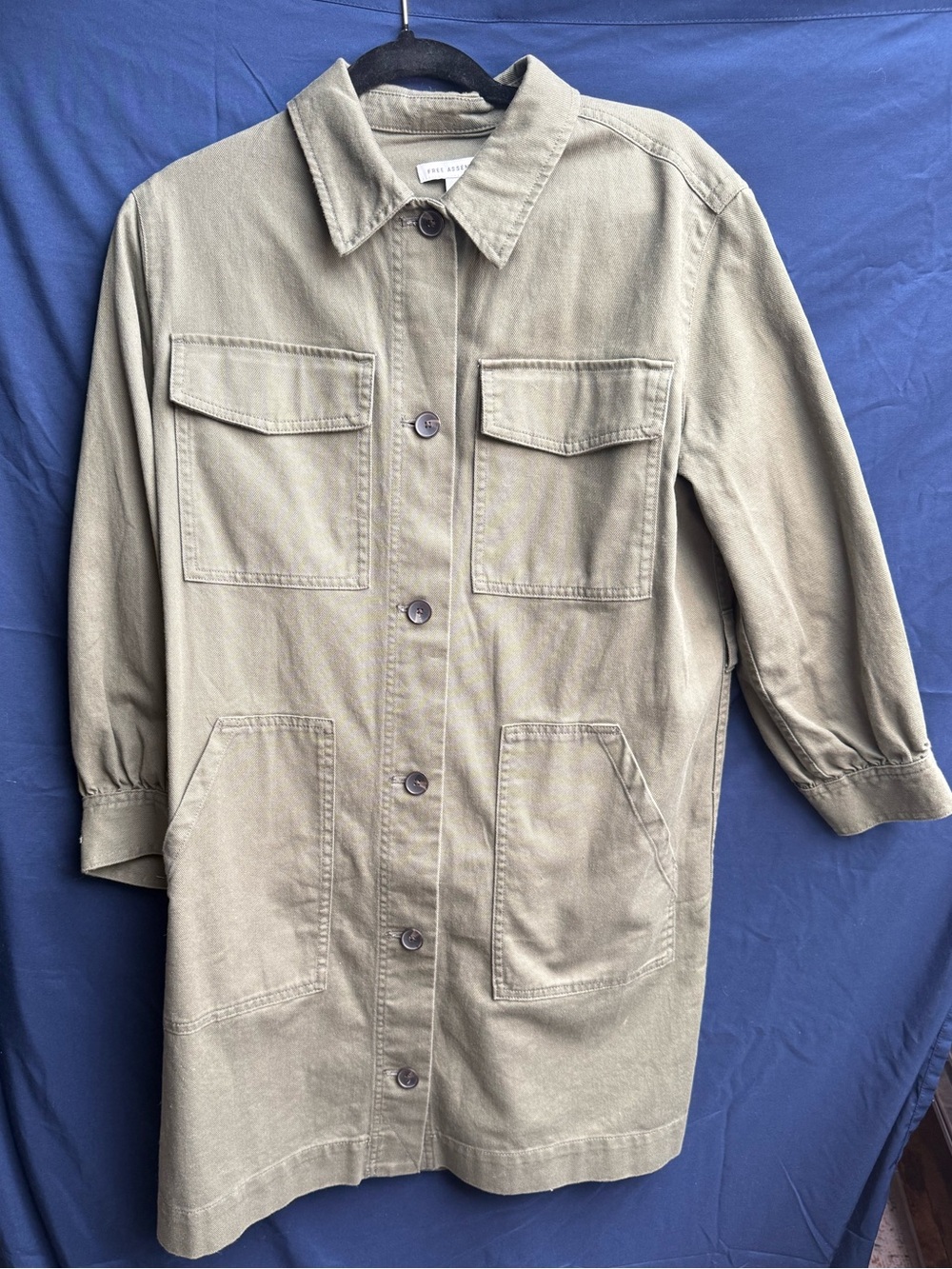 Women's Olive Utility Trench Coat with Button Front